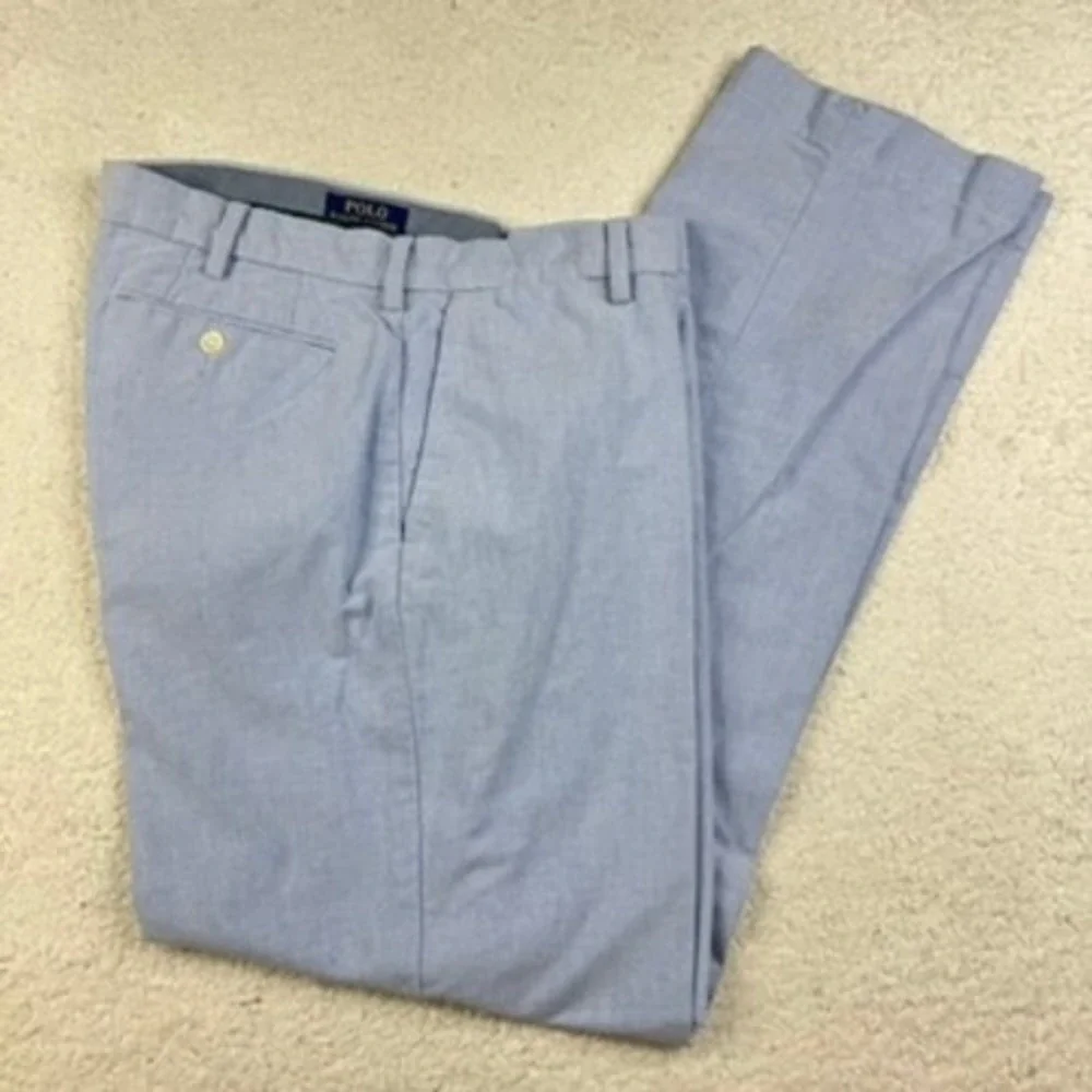Polo Ralph Lauren Mens Light Blue Chino Flat Front‎ Pants Size 32x31
